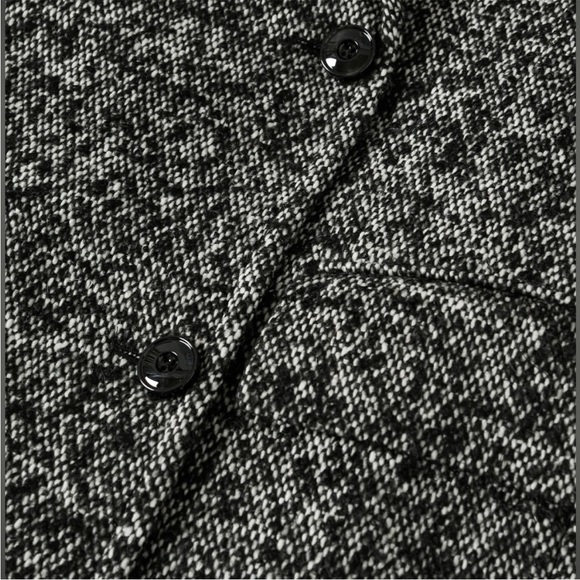 MANGO Black Marbled Textured Full Length Coat Double Breasted Wool Trench Coat S - Picture 7 of 16